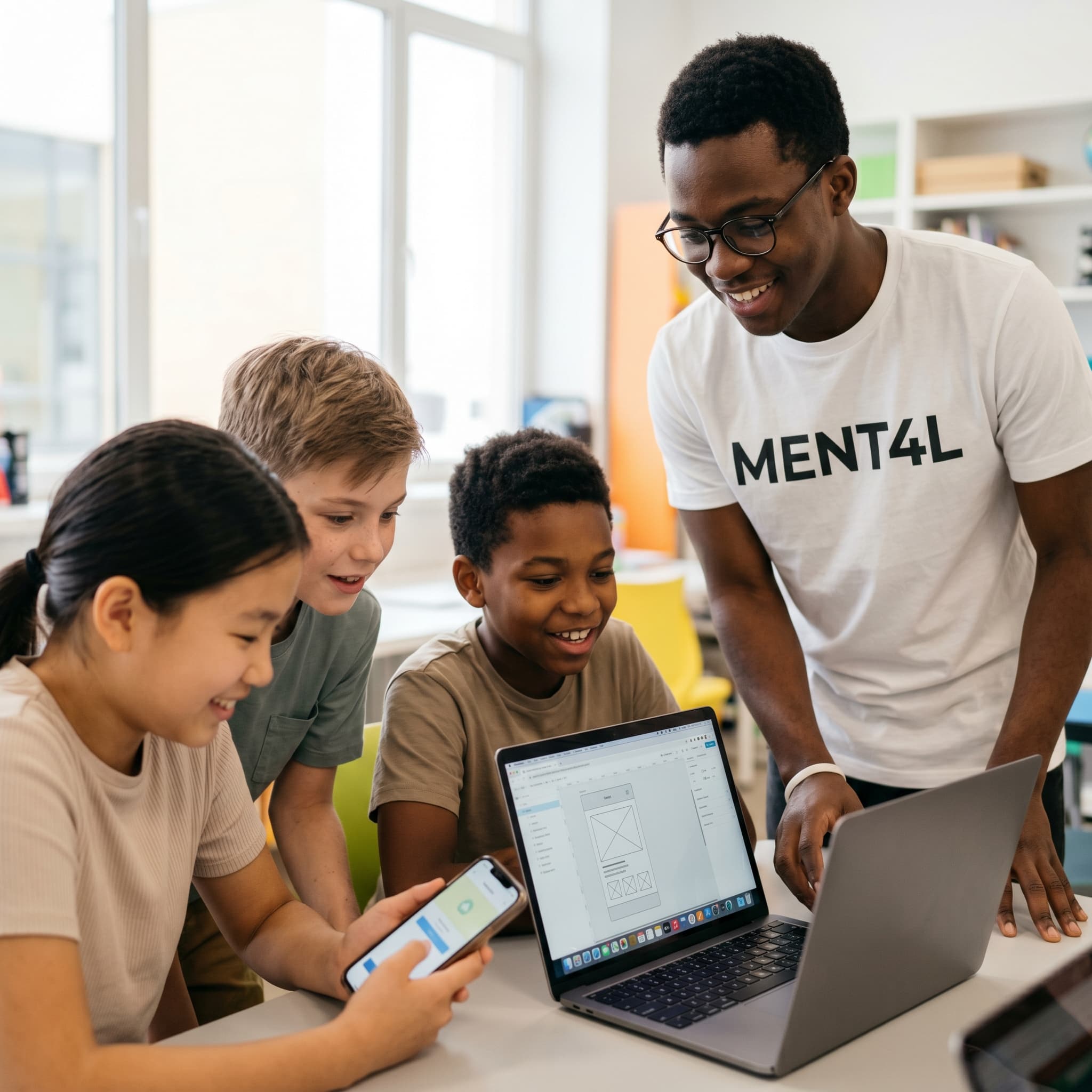 Kinderen tijdens App bouwen