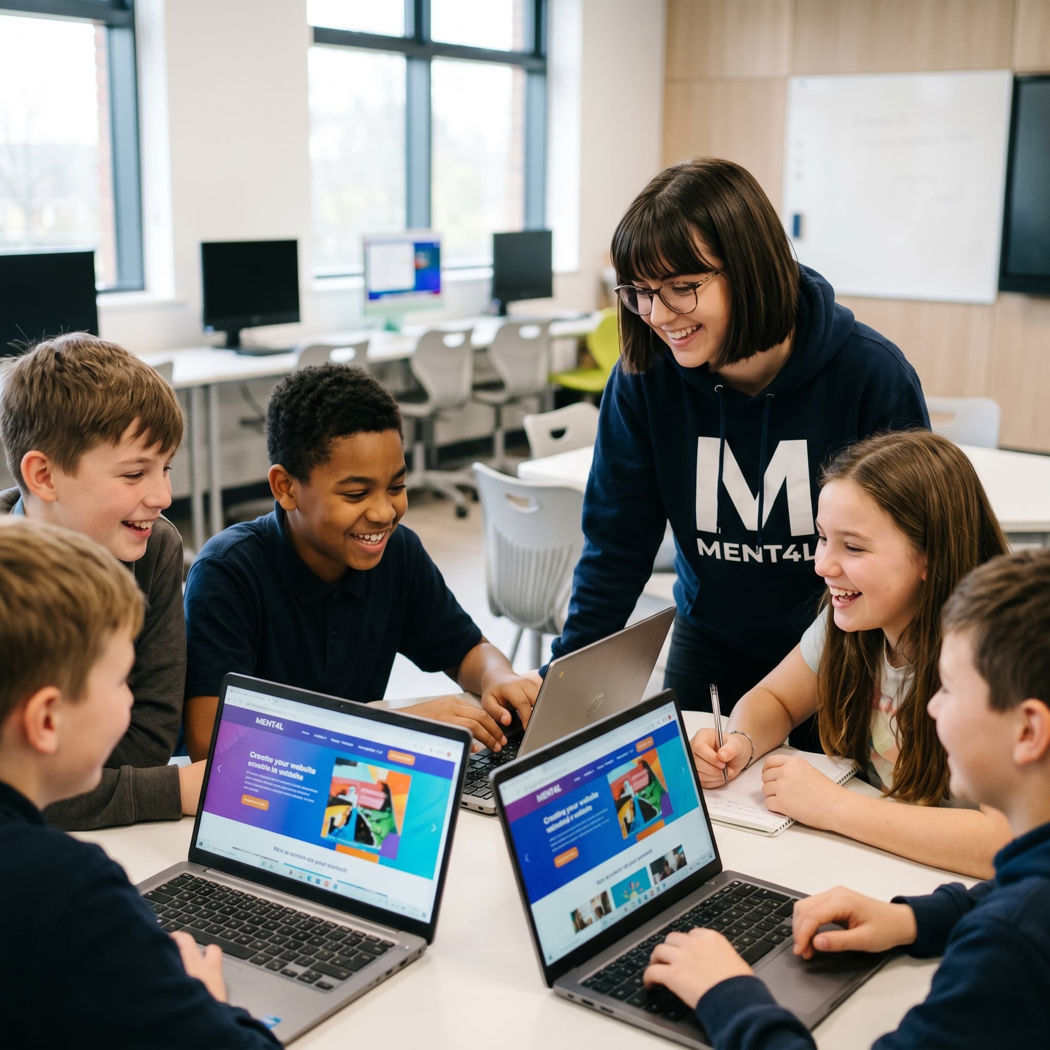 Kinderen tijdens Website bouwen
