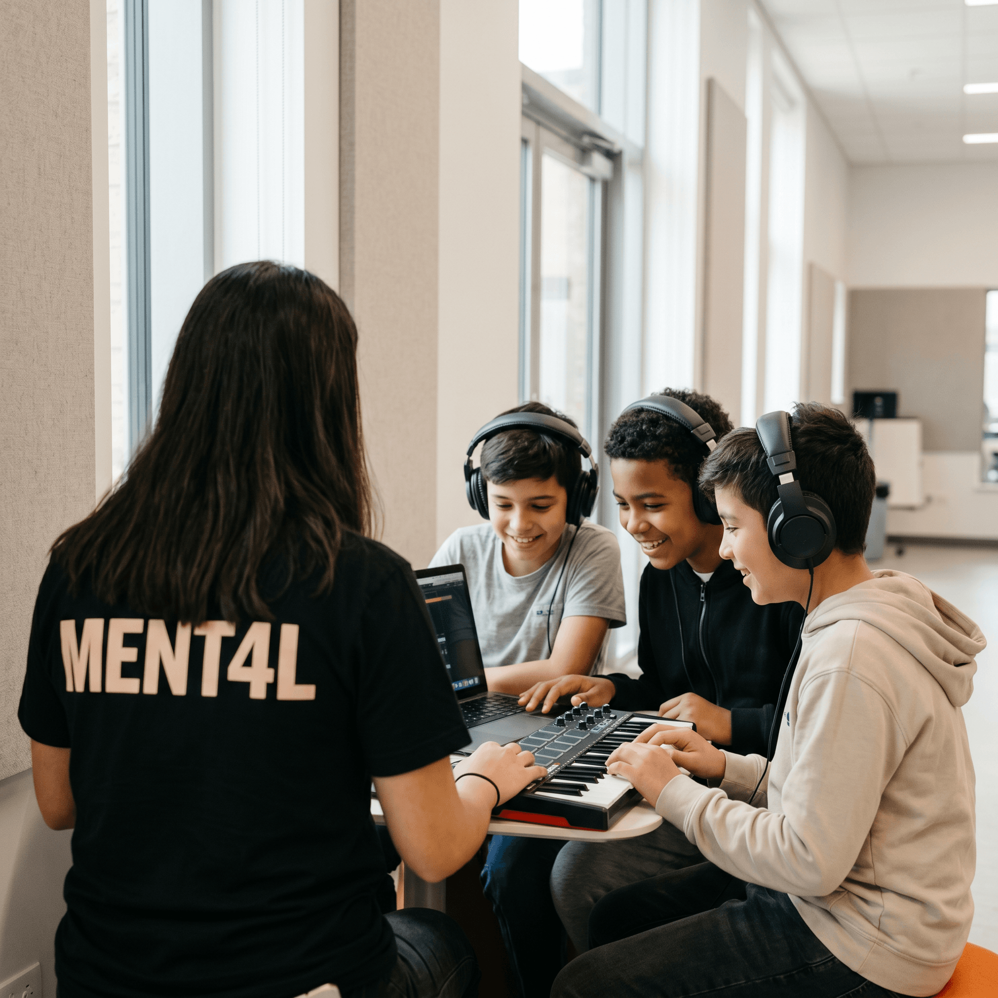 Kinderen tijdens Beats & producen