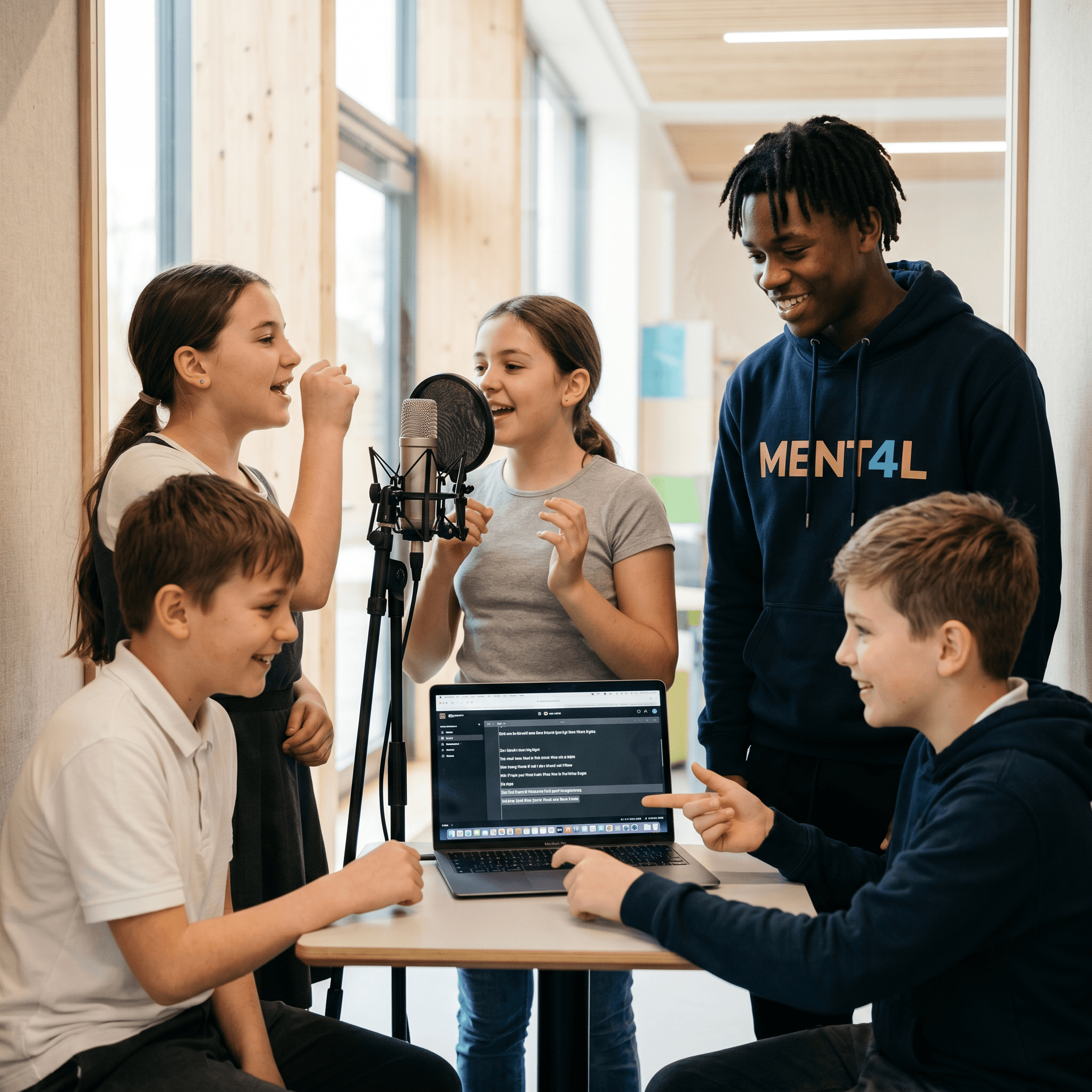 Kinderen tijdens Rap & tekst