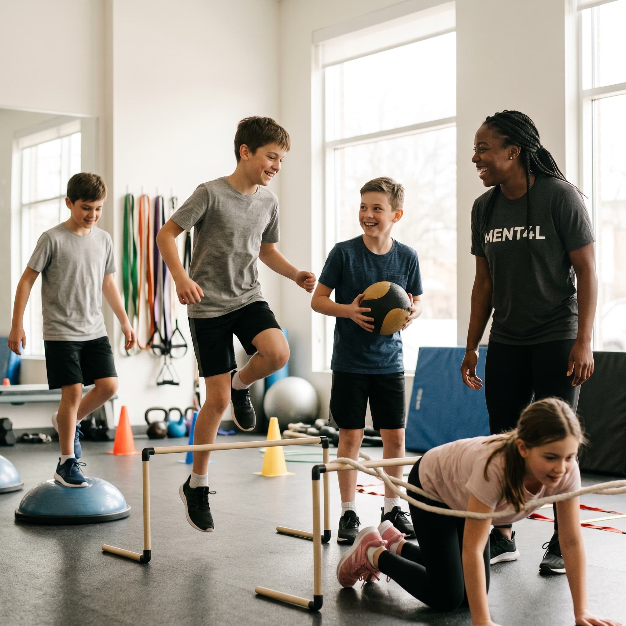 Kinderen tijdens Bootcamp & fitness