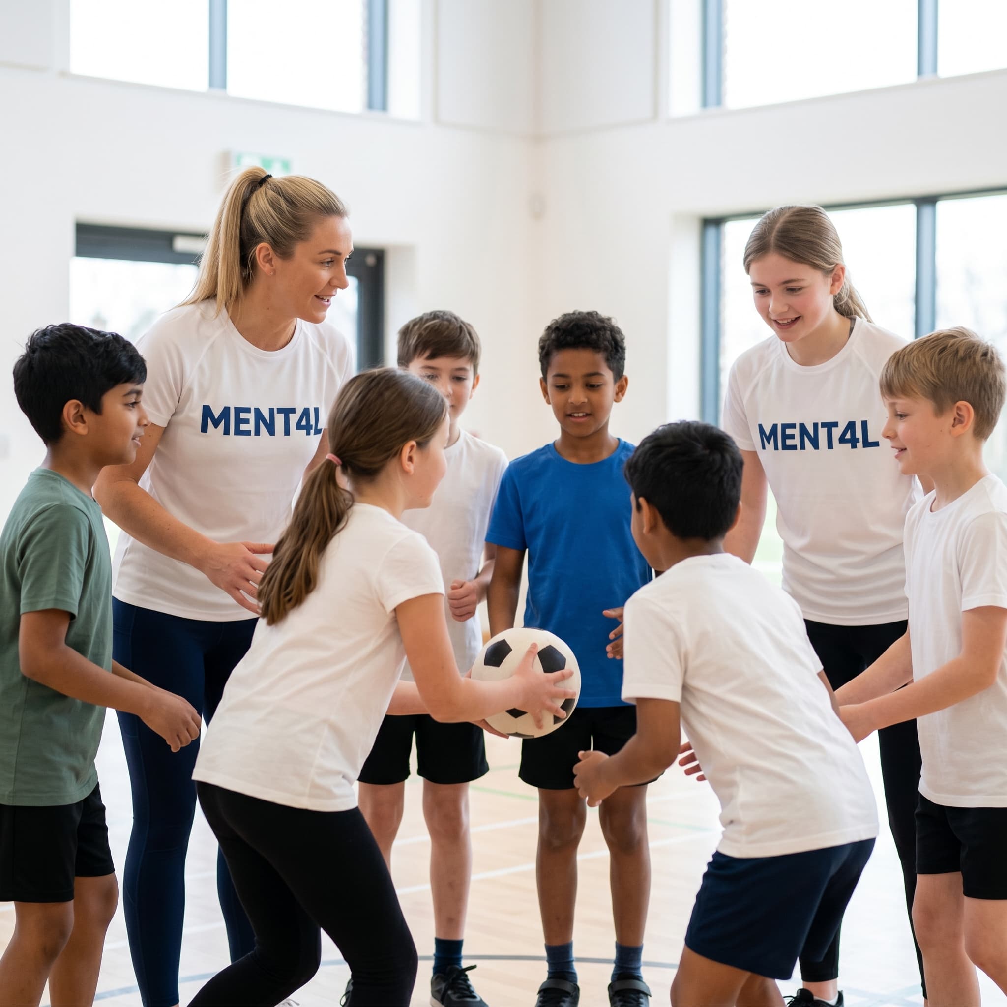 Kinderen tijdens Voetbal & teamspel